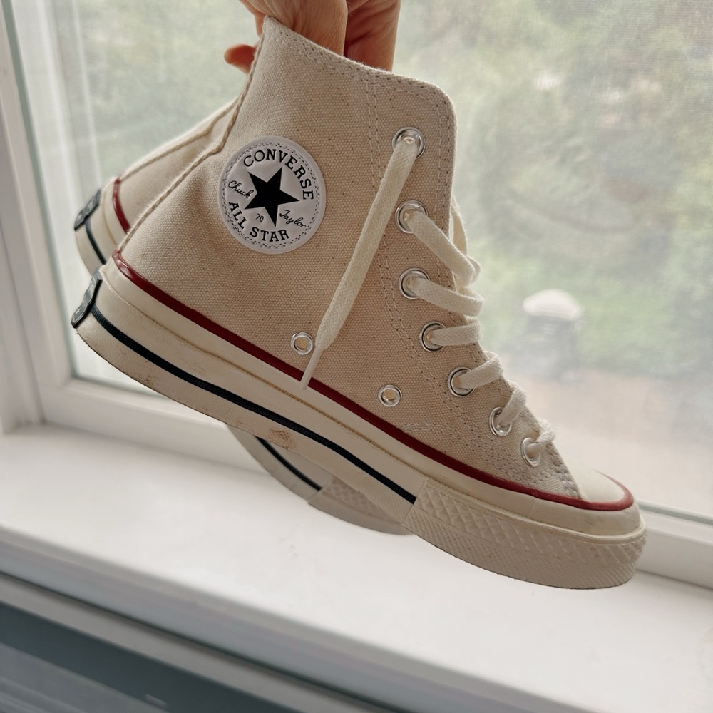 Converse Cream High-Top Sneakers